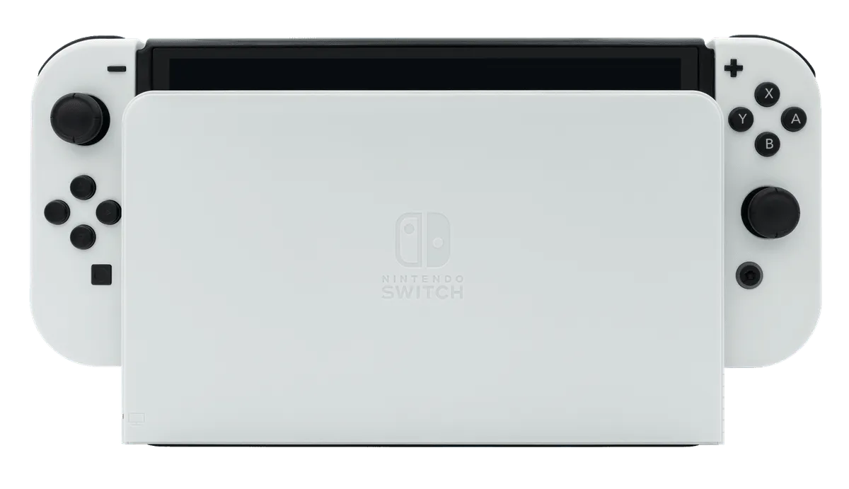 Nintendo Switch OLED (2021) — обновлённая версия гибридной консоли с ярким экраном.