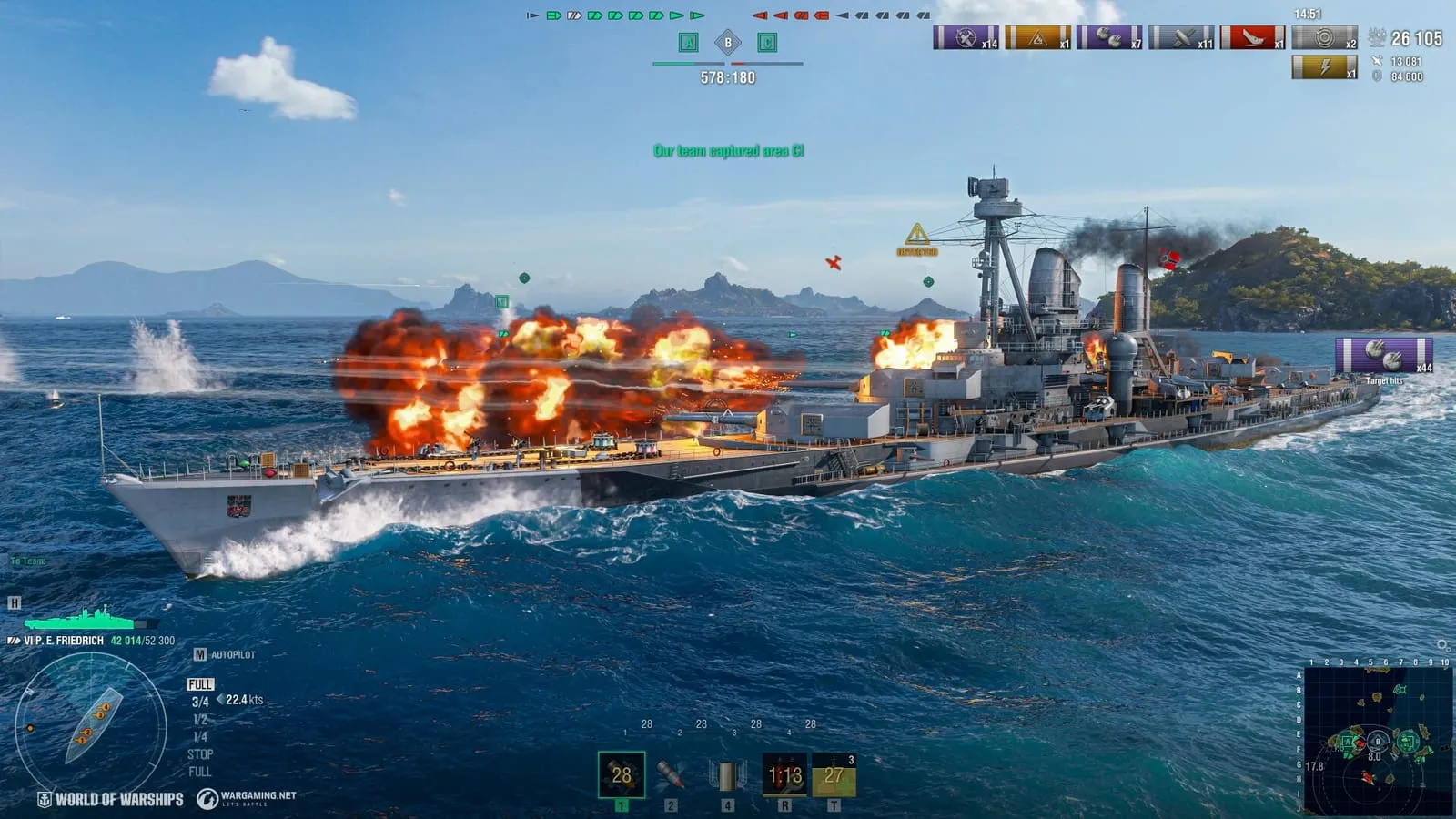 World of Warships: кадр из игры