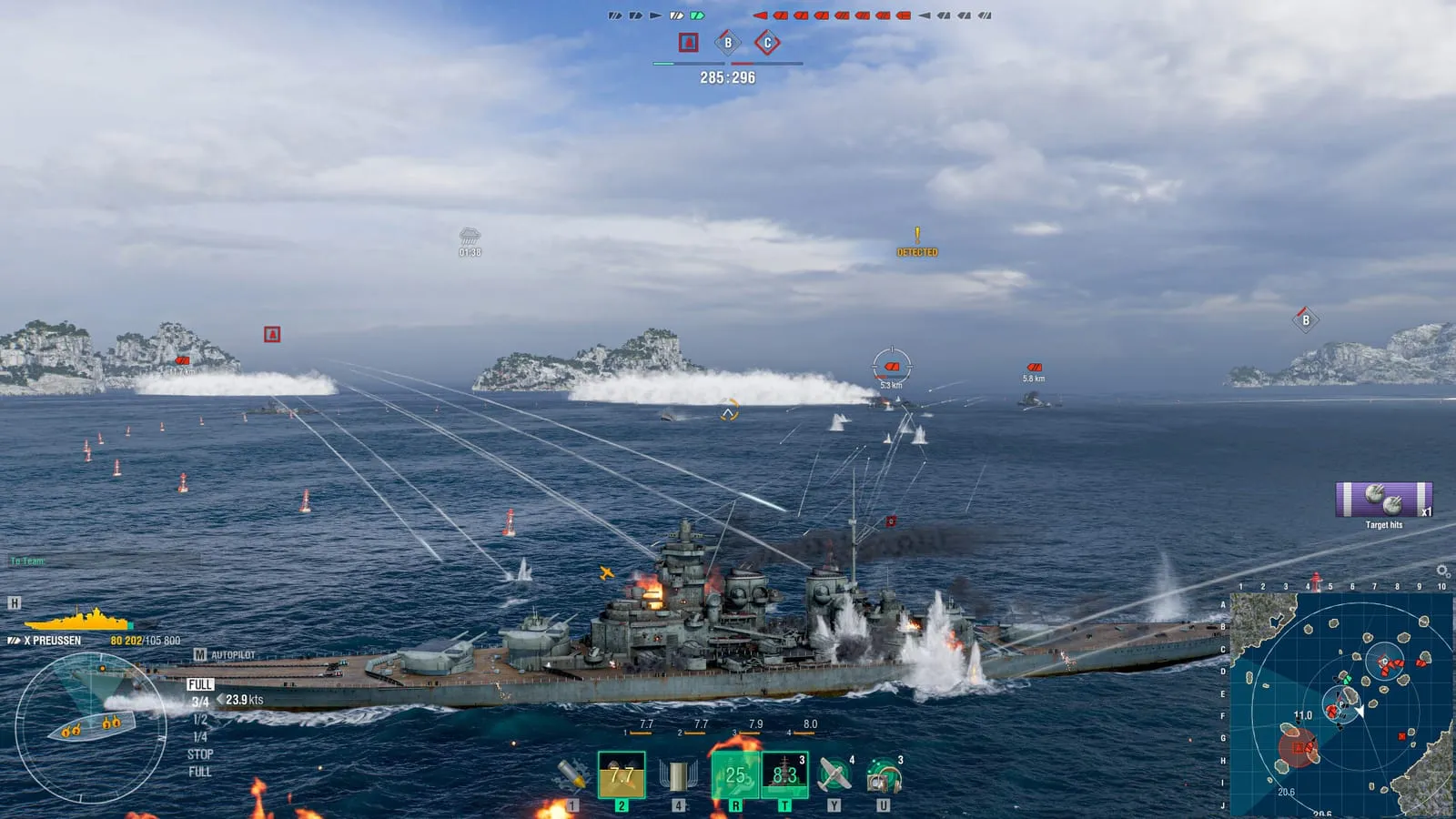 World of Warships: кадр из игры