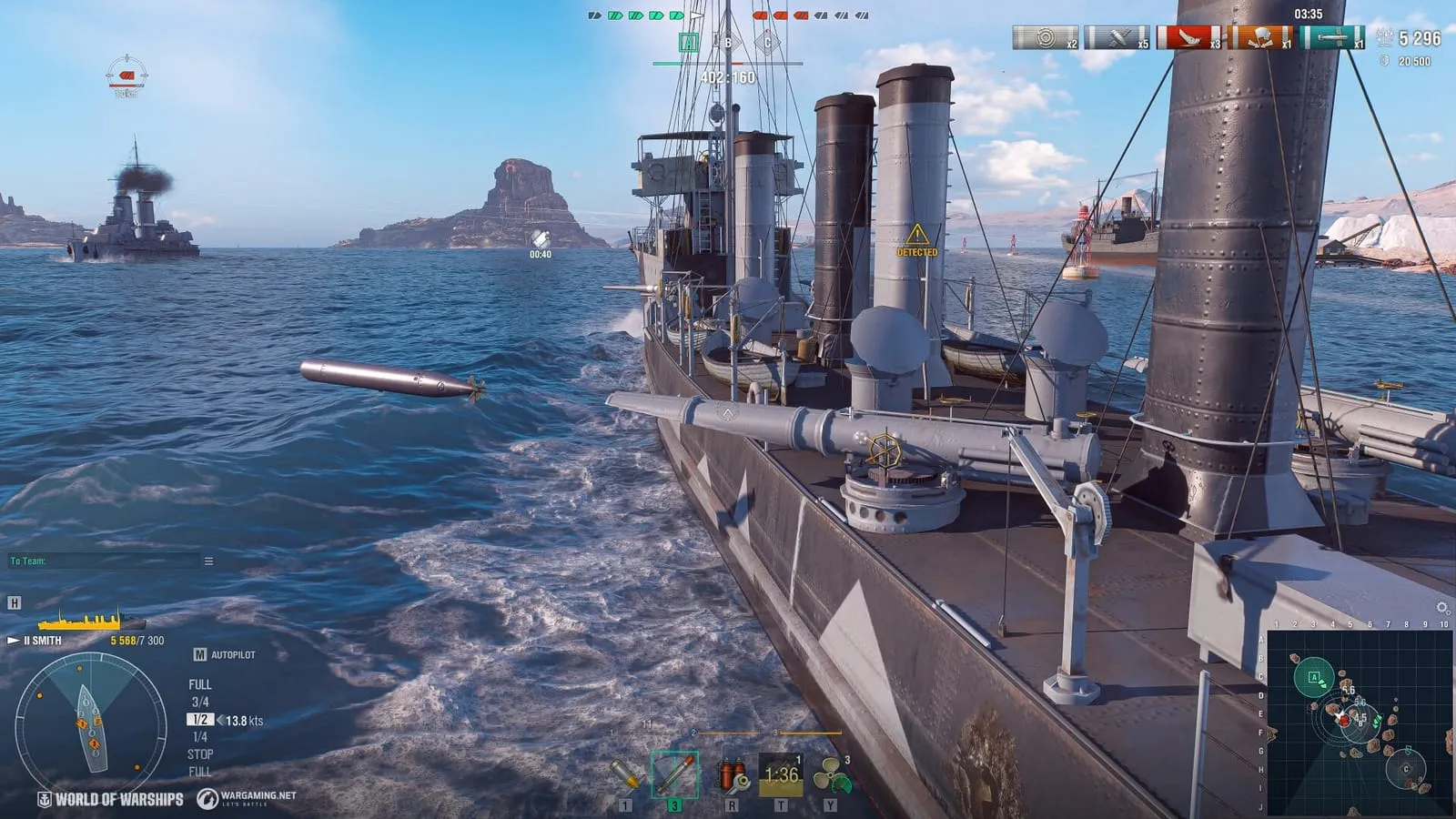 World of Warships: кадр из игры
